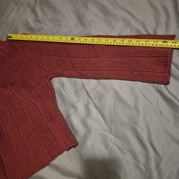 Women's Ribbed Knit Sweater - Red - Picture 6 of 8